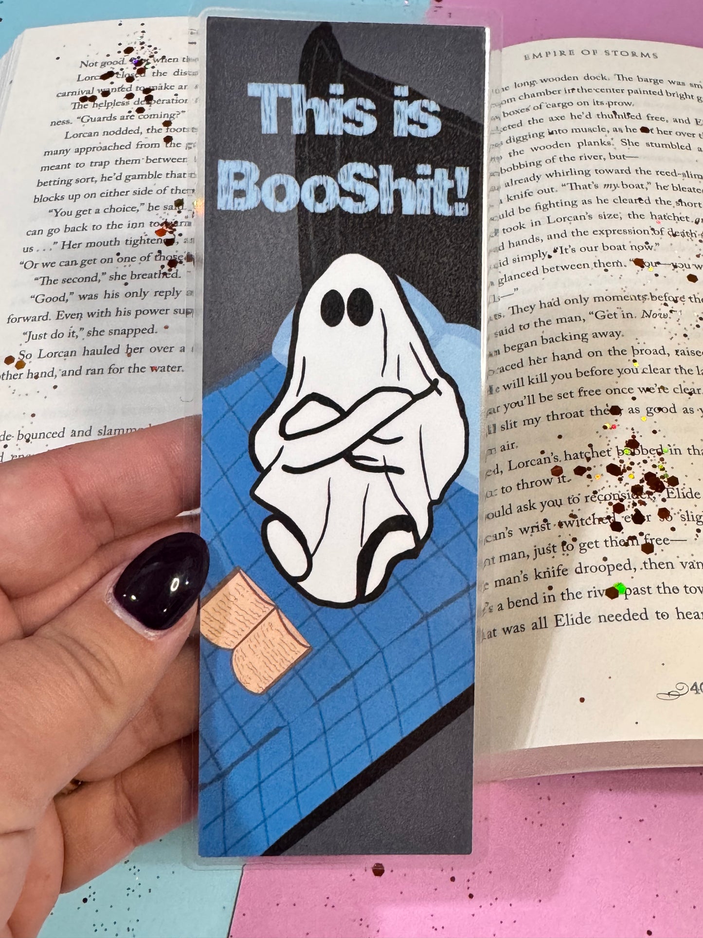 This Is Booshit Halloween Ghost Reading Fall Laminated Bookmark