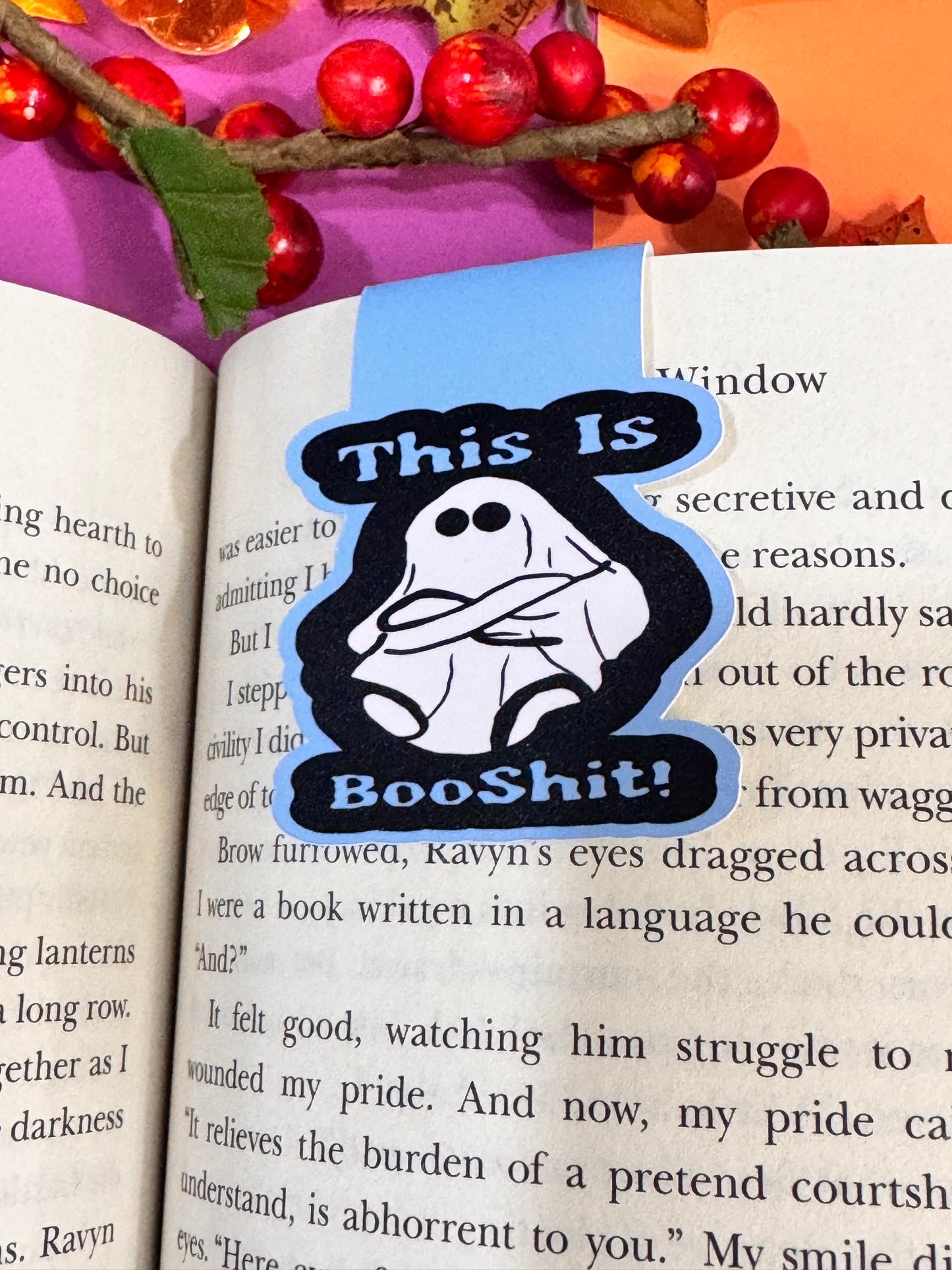This Is Booshit Angry Ghost Halloween Magnetic Bookmark