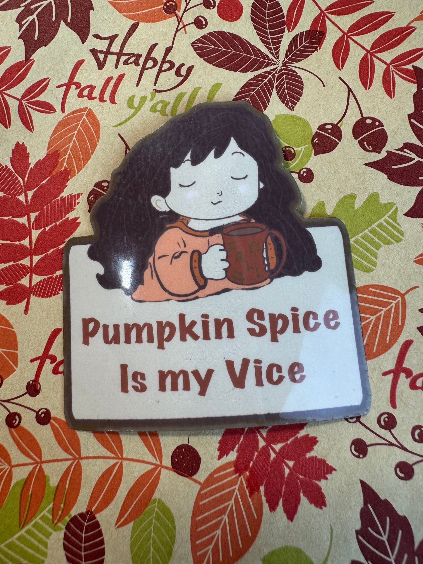 Pumpkin Spice Sticker, Fall Coffee Sticker, Cute Autumn Sticker
