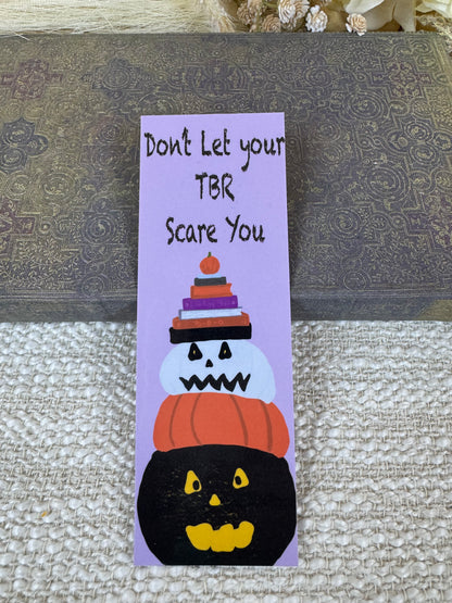 Halloween Pumpkin Laminated Bookmark | Don’t Let Your TBR Scare You
