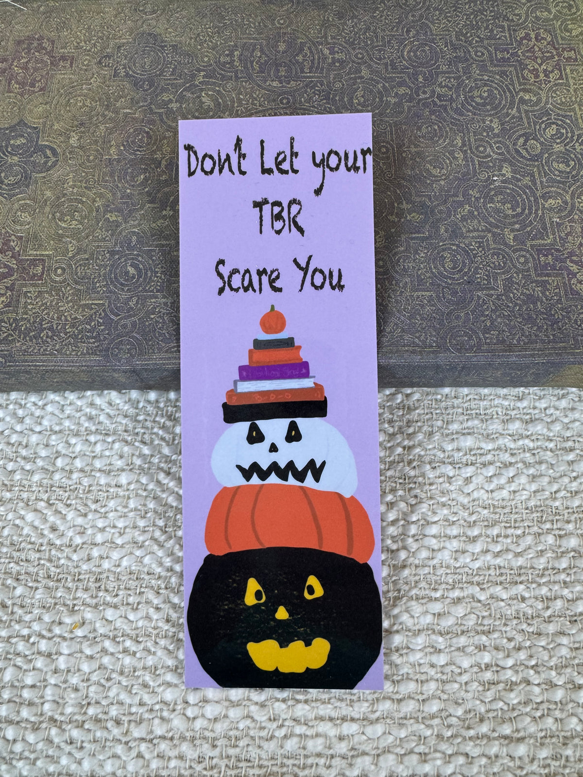 Halloween Pumpkin Laminated Bookmark | Don’t Let Your TBR Scare You