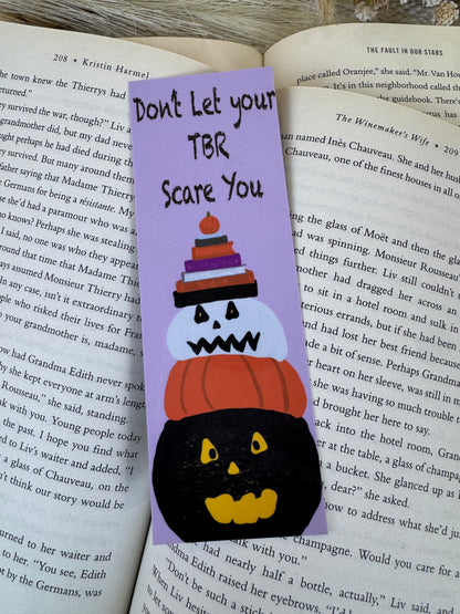 Halloween Pumpkin Laminated Bookmark | Don’t Let Your TBR Scare You
