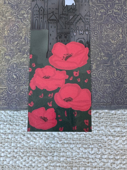 Dark Castle & Red Poppies Laminated Bookmark