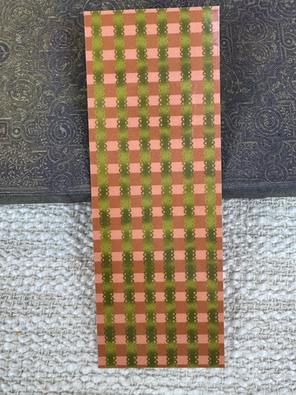 Retro Striped Bookmark | Burnt Orange & Greens