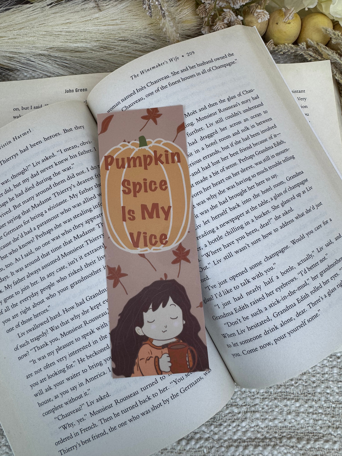 Pumpkin Spice Is My Vice Bookmark | Cozy Fall Design