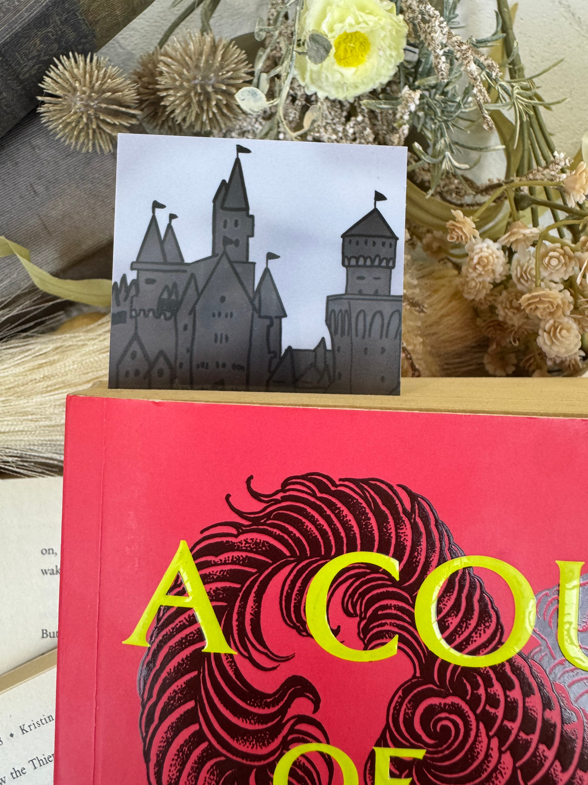 Dark Castle & Red Poppies Laminated Bookmark
