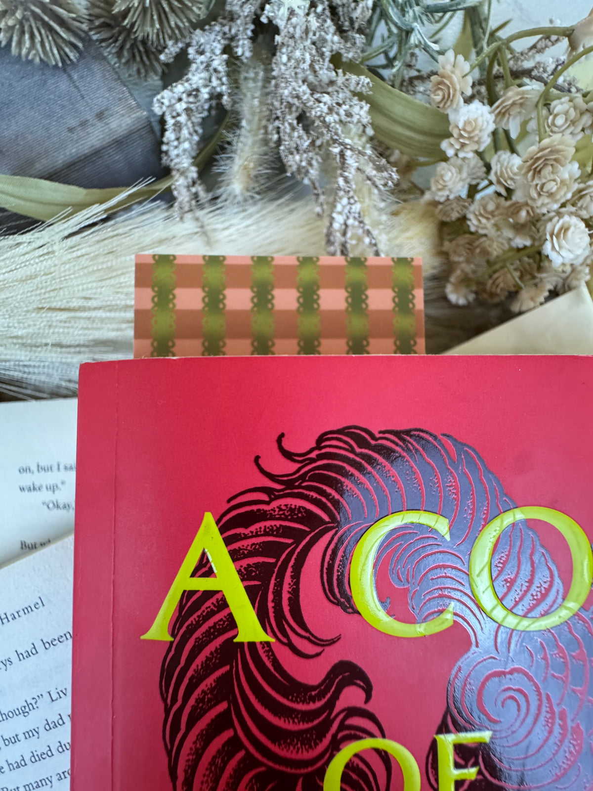 Retro Striped Bookmark | Burnt Orange & Greens