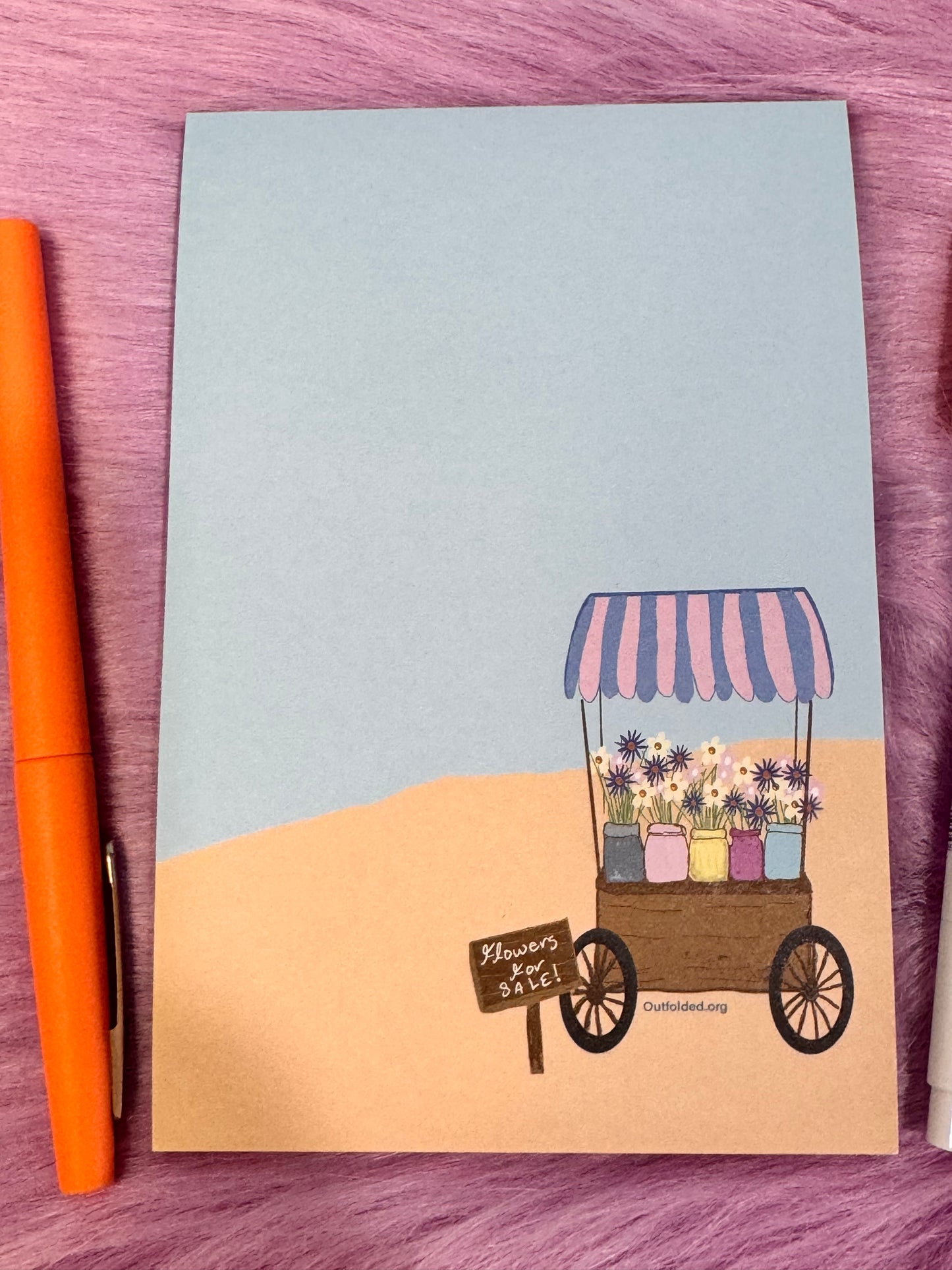 Notepads With Cute Designs, Flowers For Sale, Flower Cart, Sandy Beach List Maker, Organization, Get It Done, Cute Character, 4x6, Flowers