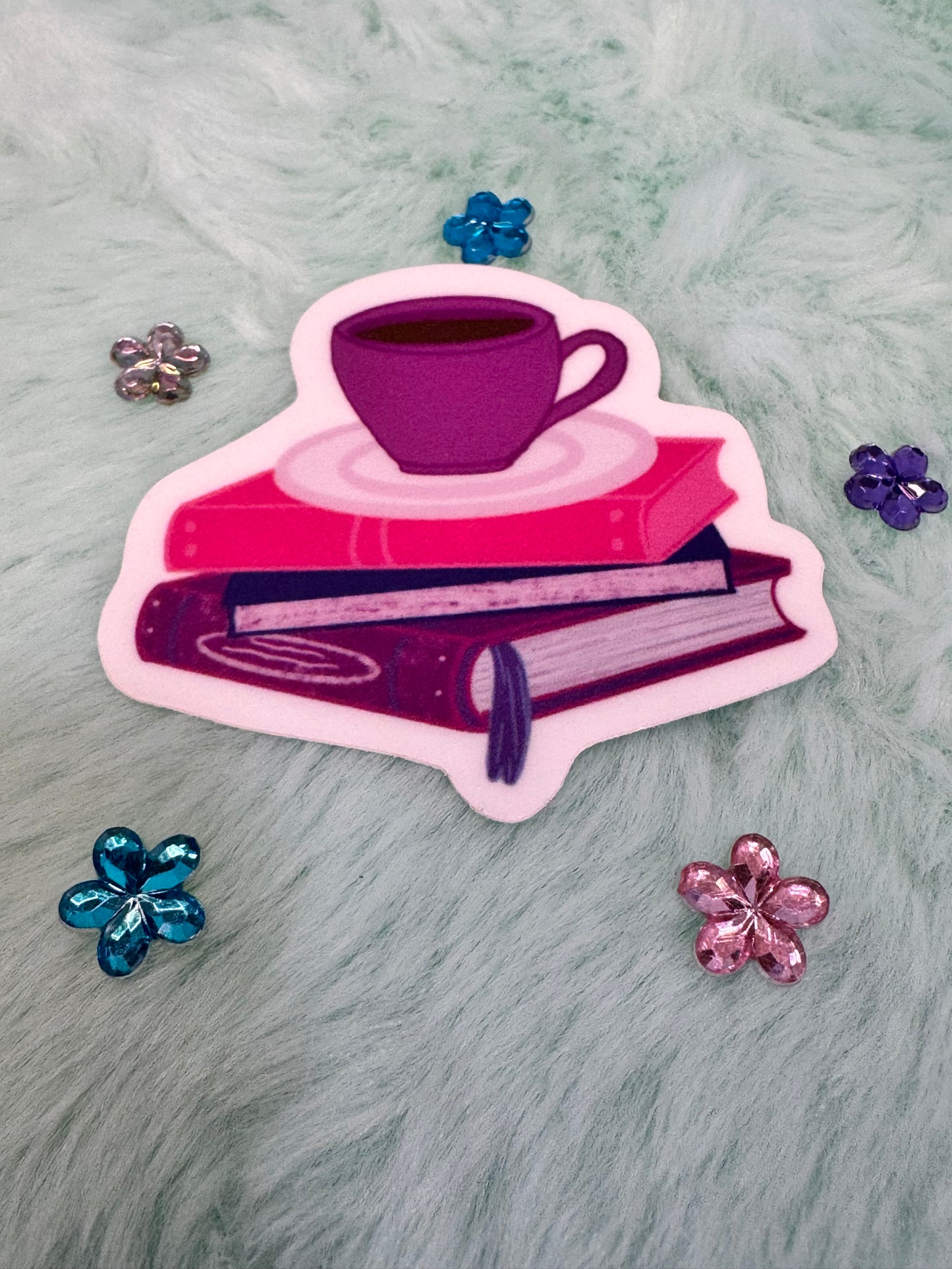 Coffee and Book Lover Die Cut Sticker, Waterproof Sticker, Water Bottle Decor, Kindle Decoration, Gift For Readers