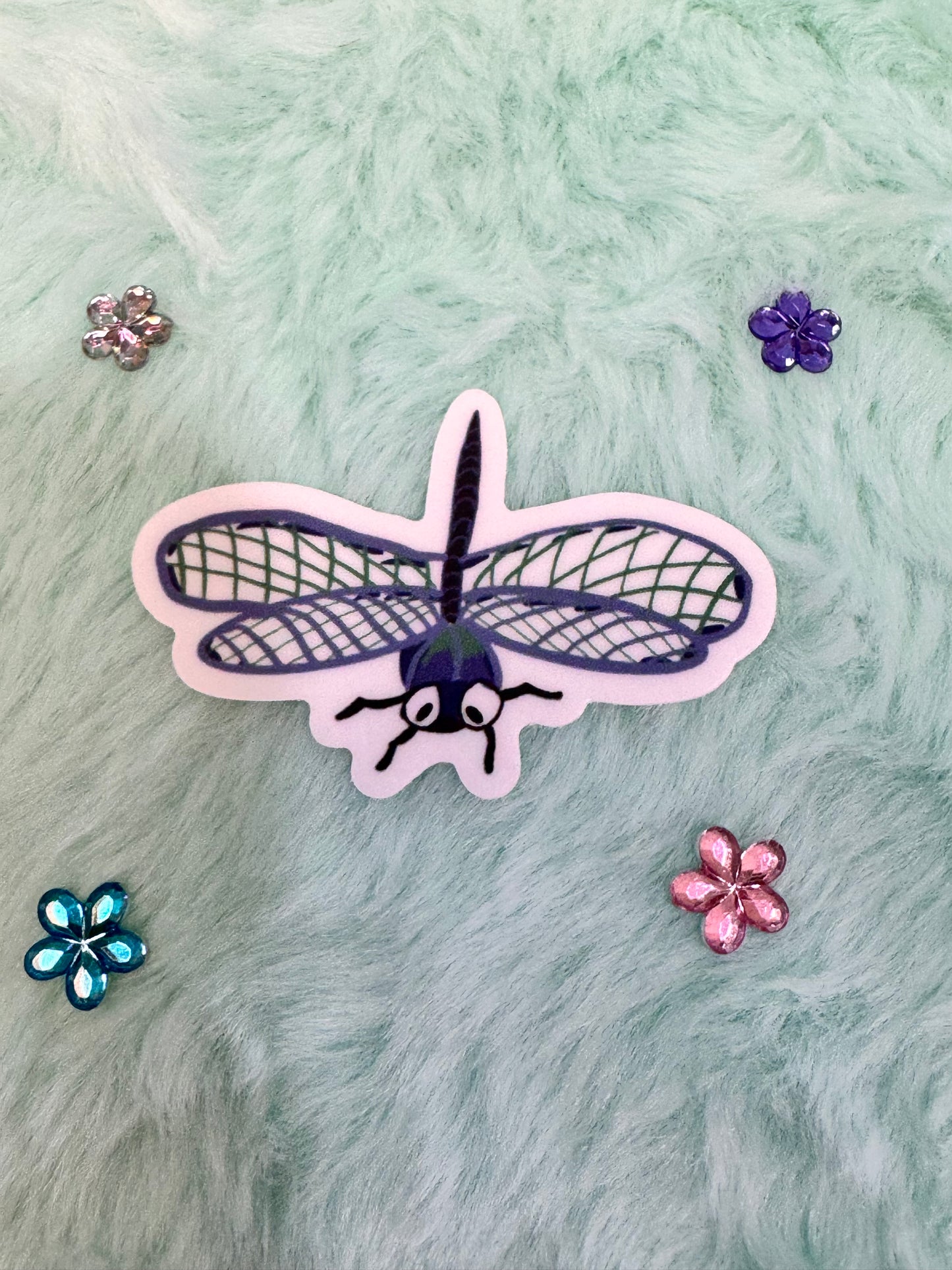 Dragonfly Vinyl Sticker, Cute Dragonfly Character, Sticker for Water Bottle, Phone Case, Kindle, Scrapbook