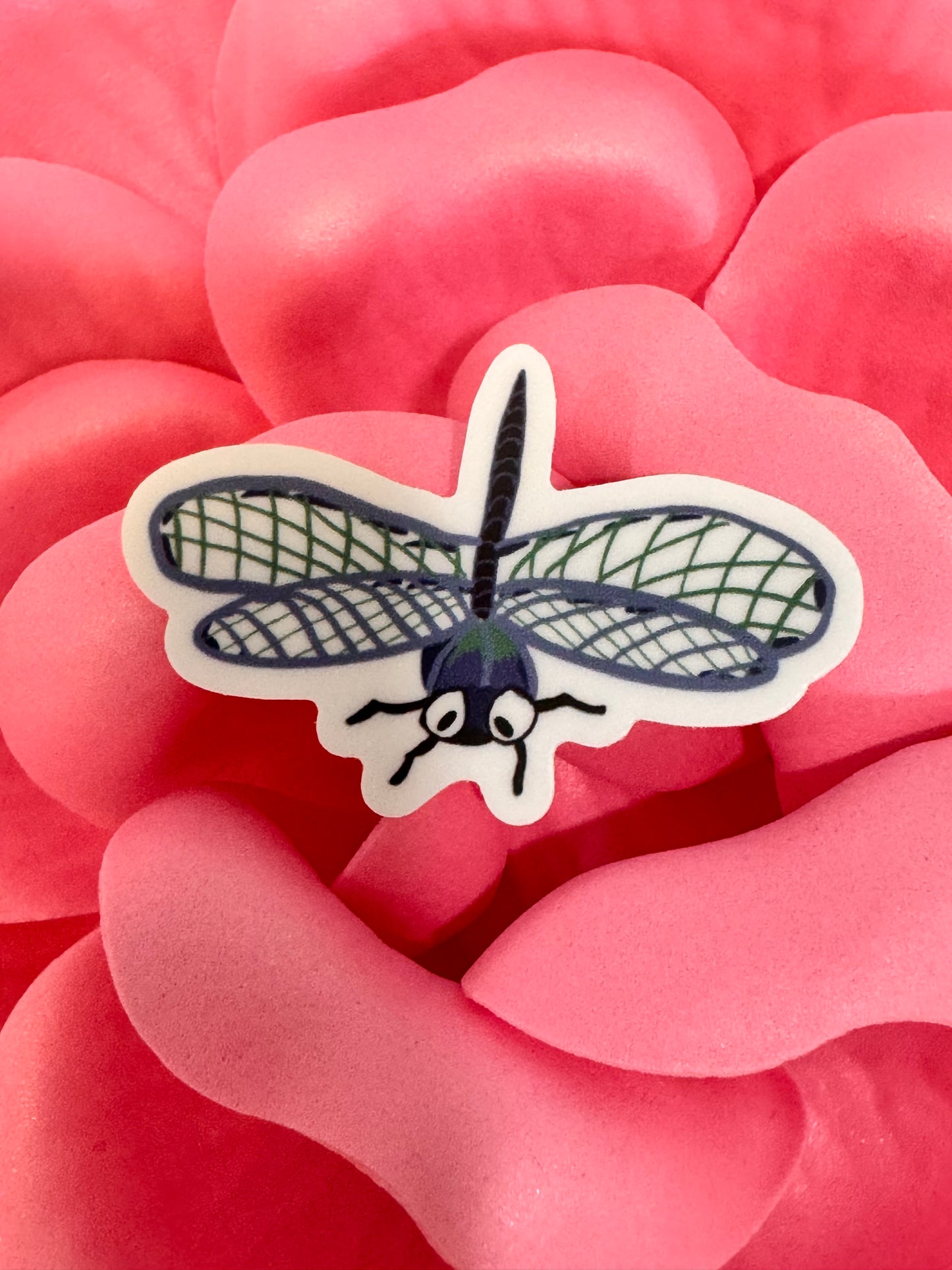 Dragonfly Vinyl Sticker, Cute Dragonfly Character, Sticker for Water Bottle, Phone Case, Kindle, Scrapbook