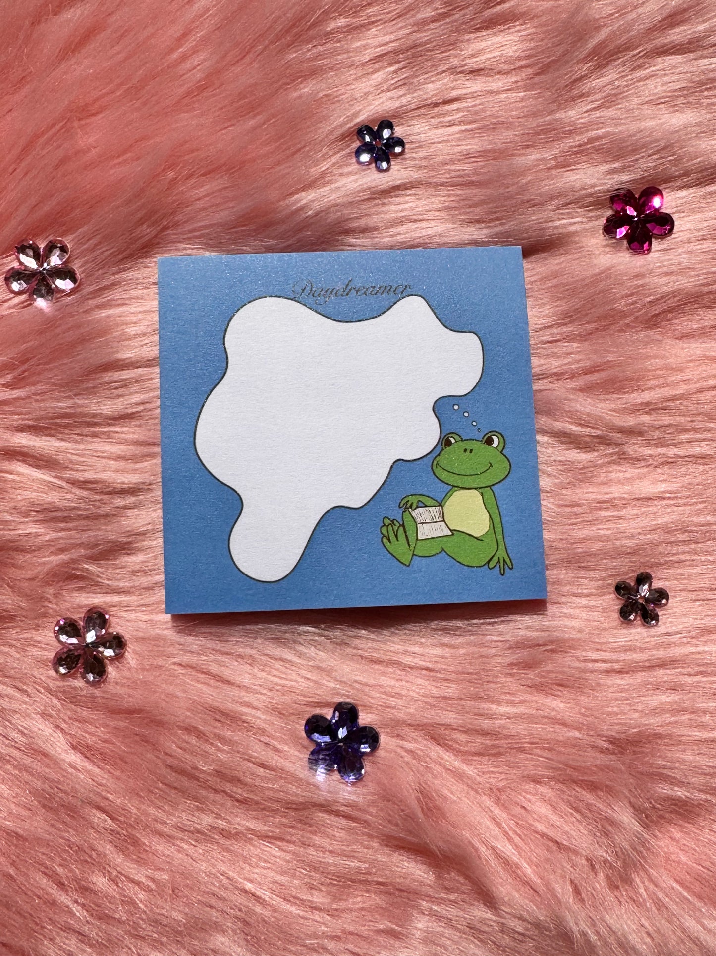 Daydreaming Frog Reading A Book Sticky Note, For Readers, Post A Note, Notepads For Dreamers, Hand Drawn Notepad