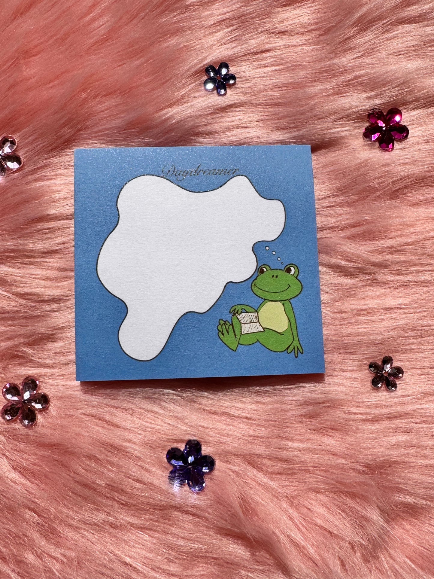Daydreaming Frog Reading A Book Sticky Note, For Readers, Post A Note, Notepads For Dreamers, Hand Drawn Notepad