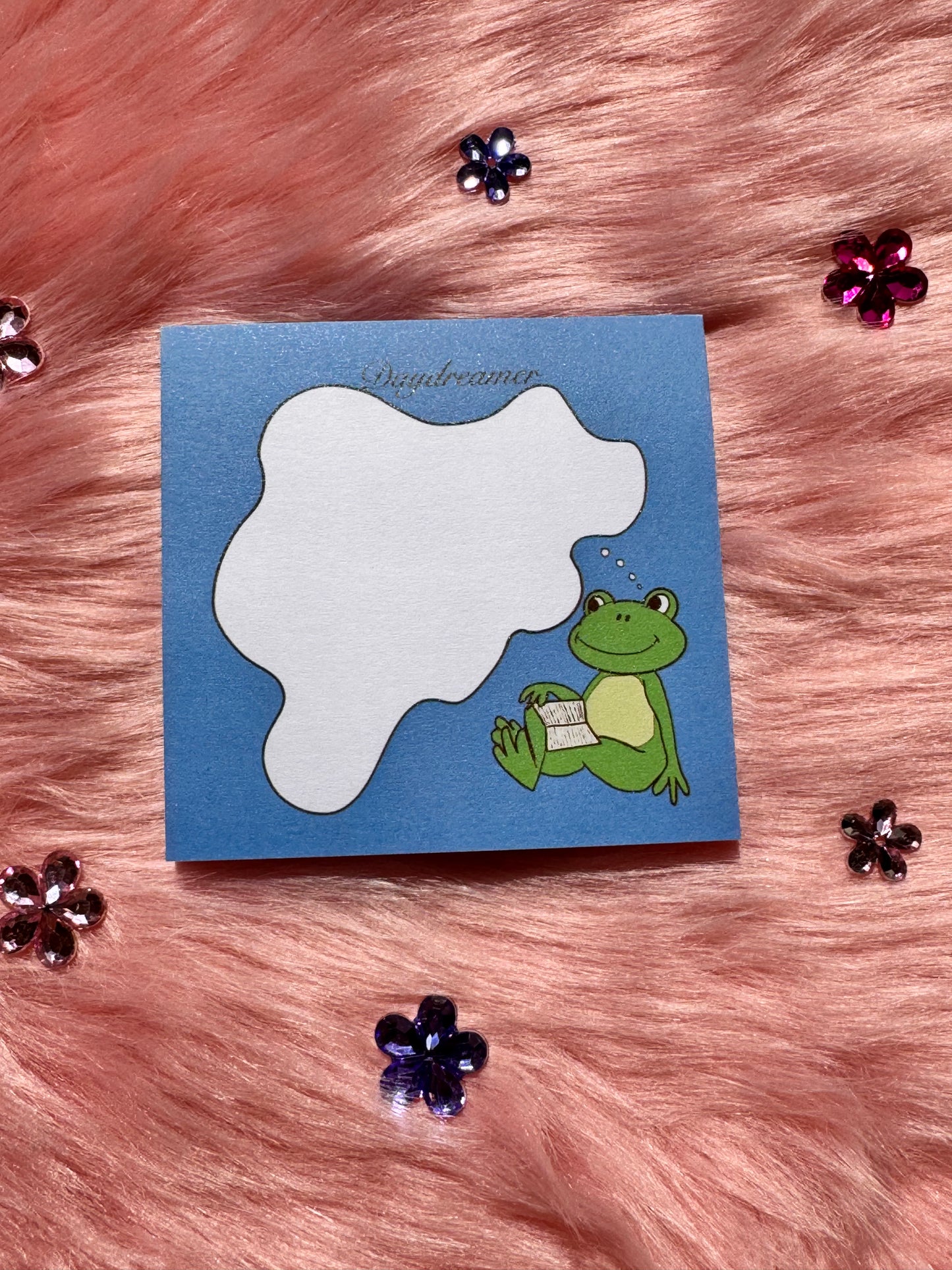 Daydreaming Frog Reading A Book Sticky Note, For Readers, Post A Note, Notepads For Dreamers, Hand Drawn Notepad