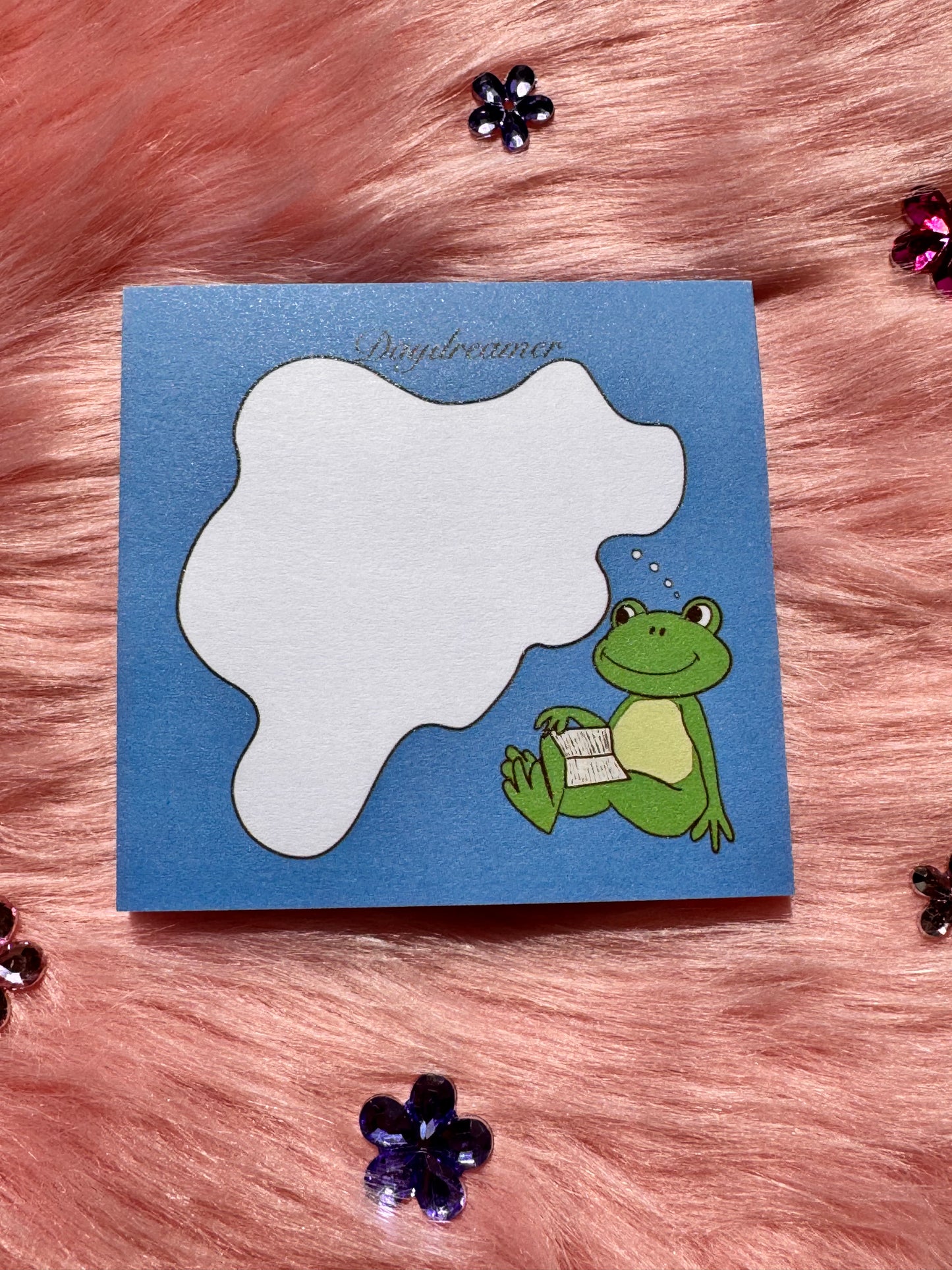 Daydreaming Frog Reading A Book Sticky Note, For Readers, Post A Note, Notepads For Dreamers, Hand Drawn Notepad