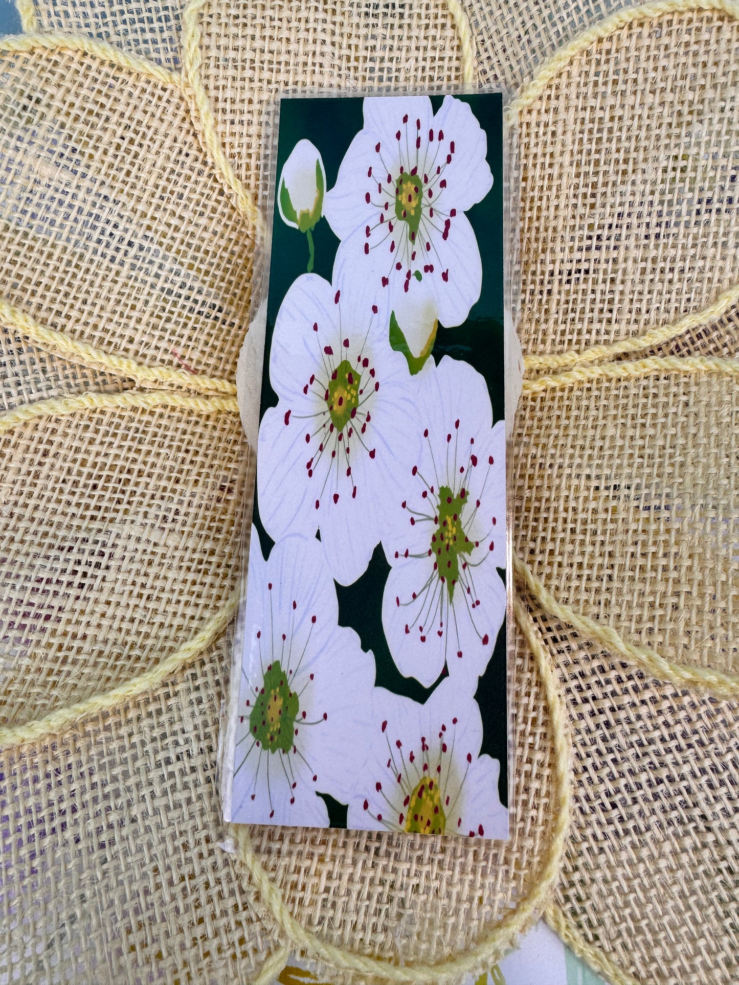 May Birth Flower Hand Drawn Laminated Bookmark, Hawthorn Flowers, Birthdays
