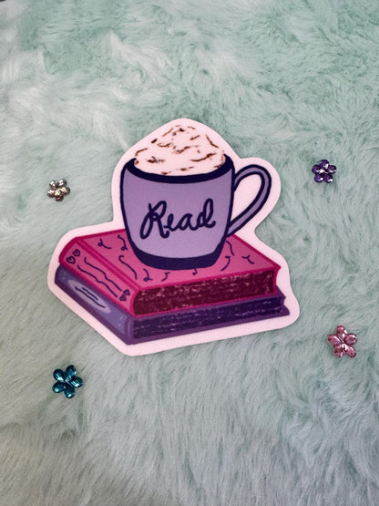Read a Latte Sticker | Books & Coffee Vinyl Decal