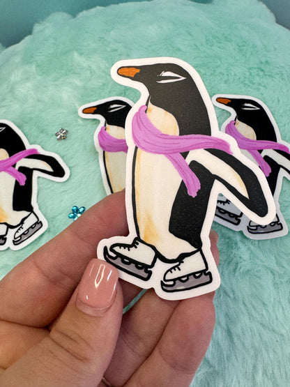 Marie the Penguin Sticker | Ice Skating Vinyl Decal