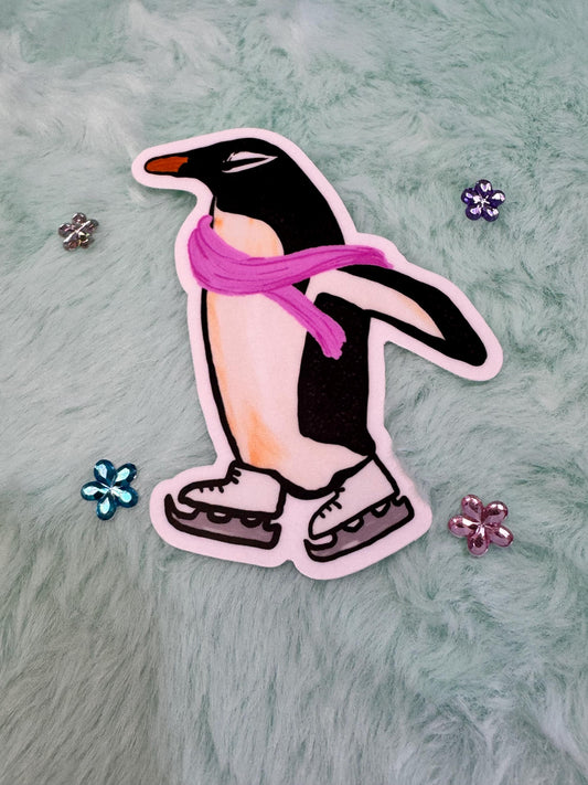 Marie the Penguin Sticker | Ice Skating Vinyl Decal