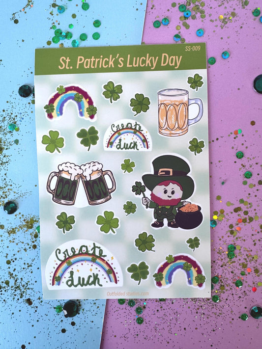 St. Patrick’s Day Sticker Sheet | 20 Lucky Planner Stickers