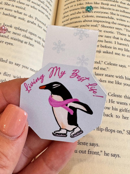 Living My Best Life Penguin Magnetic Bookmark