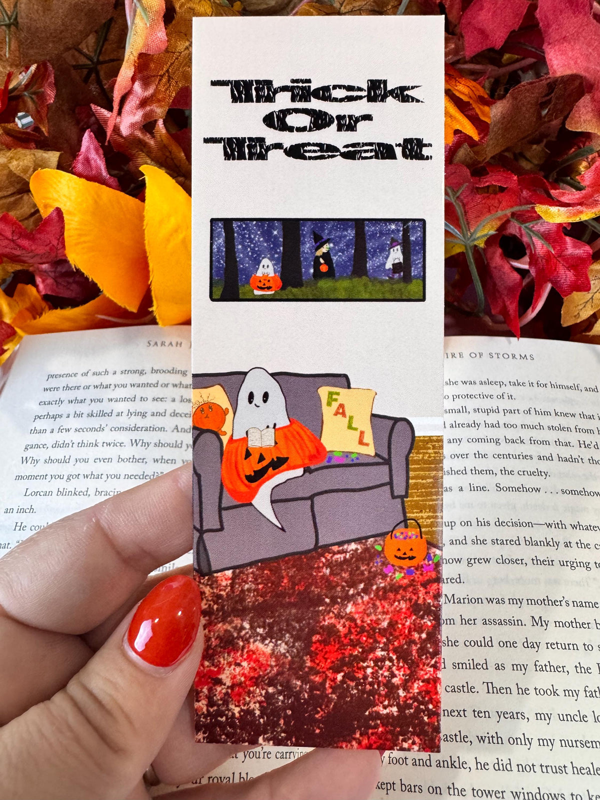 Halloween Ghost Bookmark | Barry the Ghost | Laminated 2 × 6