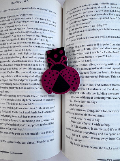 Whimsical Lady Bug Magnetic Bookmark – Handmade & Unique