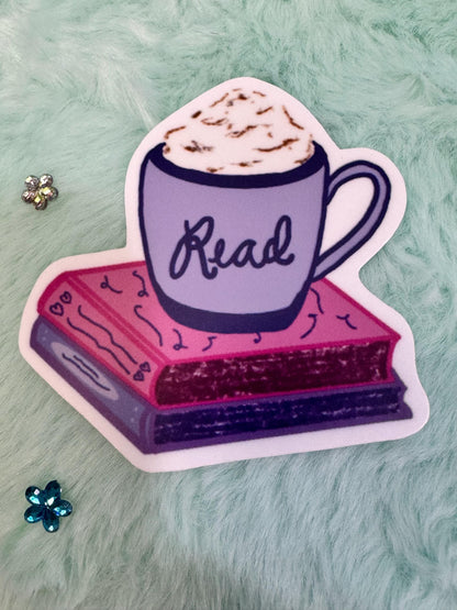 Read a Latte Sticker | Books & Coffee Vinyl Decal