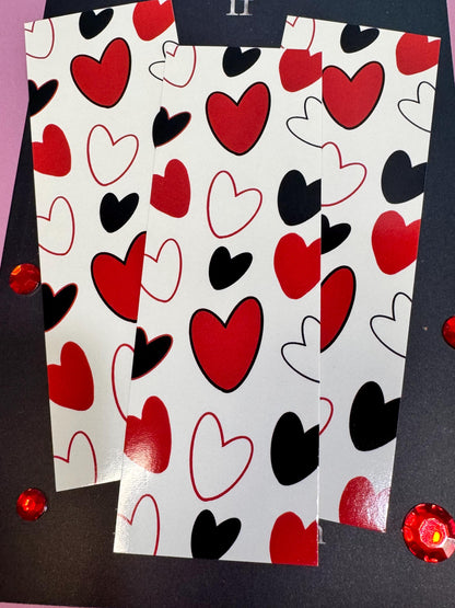Red & Black Hearts Laminated Bookmark | Queen of Hearts