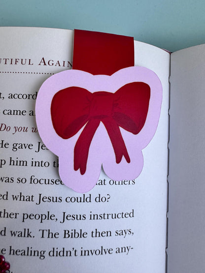 Red Bow Magnetic Bookmark