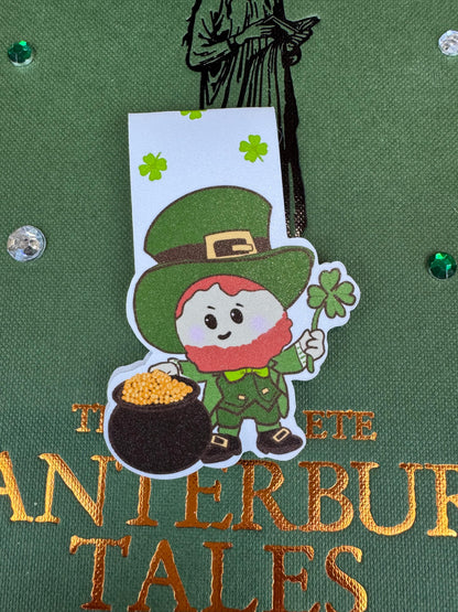 Luck Of The Irish Magnetic Bookmark - Leprechaun with his lucky pot of gold