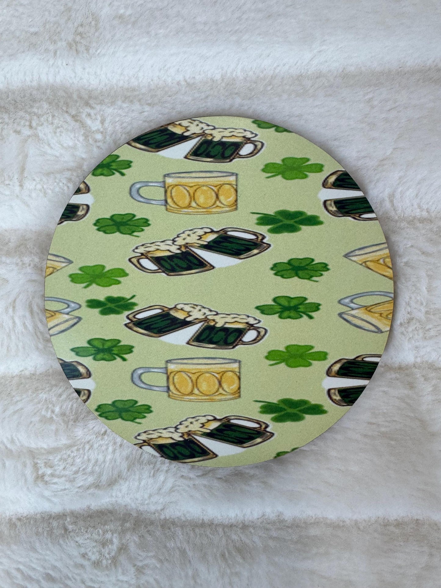 St. Patrick's Day Beer and Shamrock Coaster