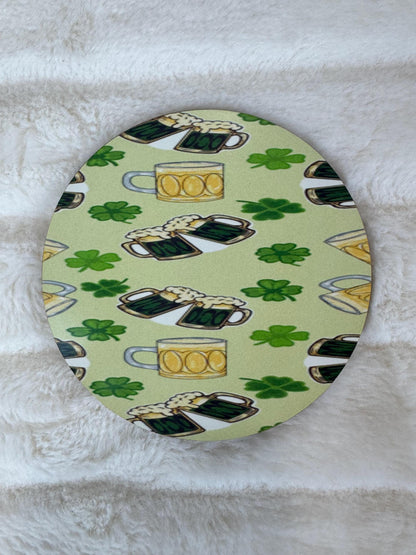 St. Patrick's Day Beer and Shamrock Coaster