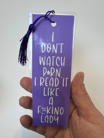 Smut Lovers Bookmark, Funny Adult Page Saver, 1 Bookmark in Purple or Pink