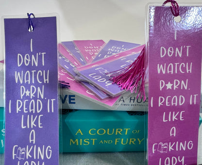 Smut Lovers Bookmark, Funny Adult Page Saver, 1 Bookmark in Purple or Pink