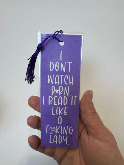 Smut Lovers Bookmark, Funny Adult Page Saver, 1 Bookmark in Purple or Pink