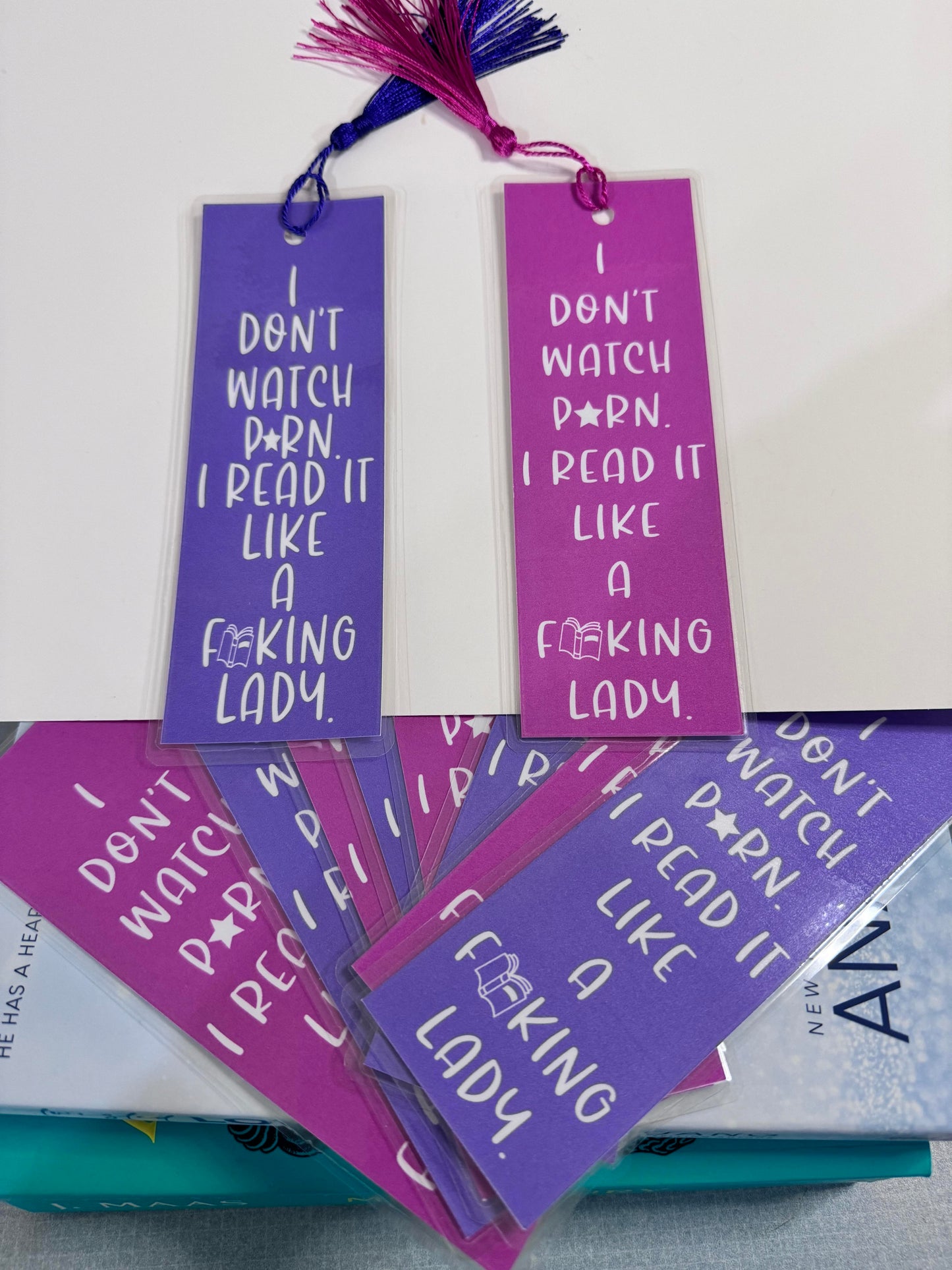 Smut Lovers Bookmark, Funny Adult Page Saver, 1 Bookmark in Purple or Pink