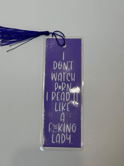 Smut Lovers Bookmark, Funny Adult Page Saver, 1 Bookmark in Purple or Pink