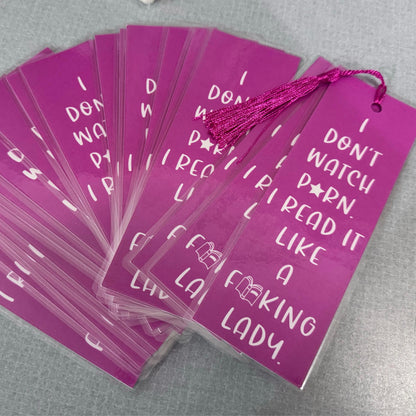 Smut Lovers Bookmark, Funny Adult Page Saver, 1 Bookmark in Purple or Pink