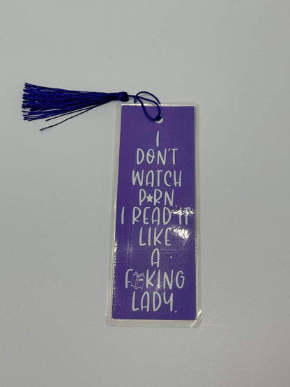 Smut Lovers Bookmark, Funny Adult Page Saver, 1 Bookmark in Purple or Pink