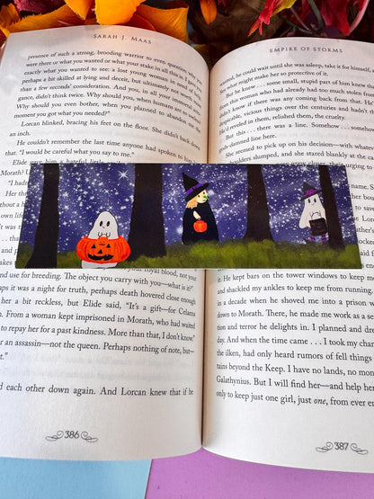 Halloween Bookmark | Trick-or-Treaters | Laminated 2 × 6