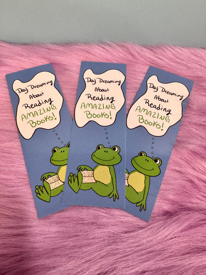 Frog Bookmark | Book Lover & Dreamer | Laminated 2 × 6