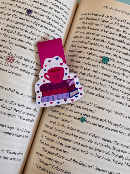 Coffee & Books Magnetic Bookmark – Gift for Readers