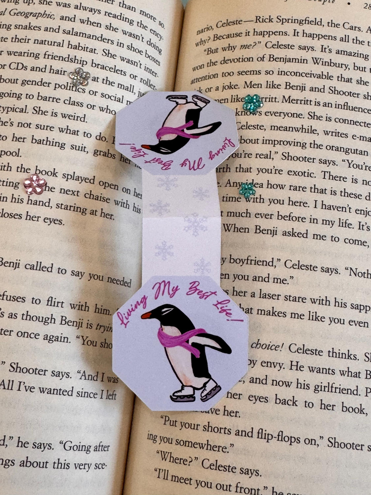 Living My Best Life Penguin Magnetic Bookmark