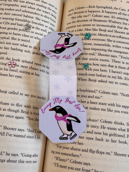 Living My Best Life Penguin Magnetic Bookmark
