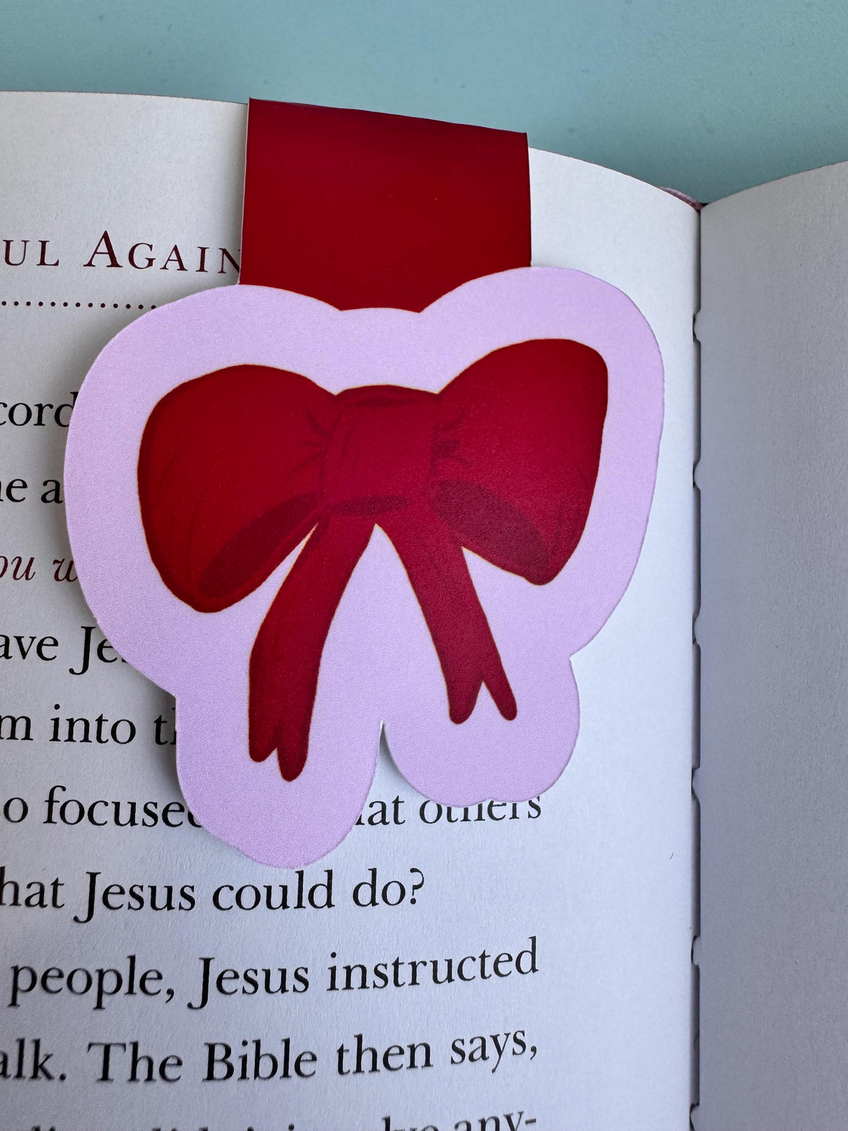 Red Bow Magnetic Bookmark