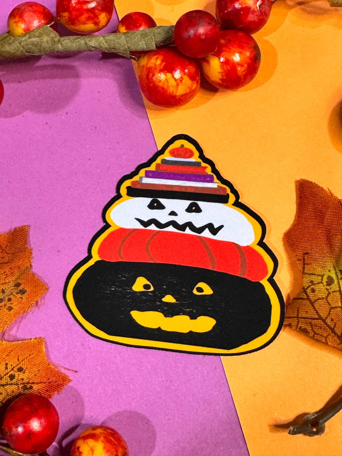 Book Lover Halloween Spooky Jack-O-Lantern Sticker