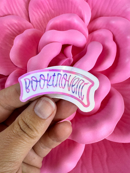 Booktrovert Vinyl Sticker: Matte or Rainbow Holographic, Easy Peel Sticker For Readers