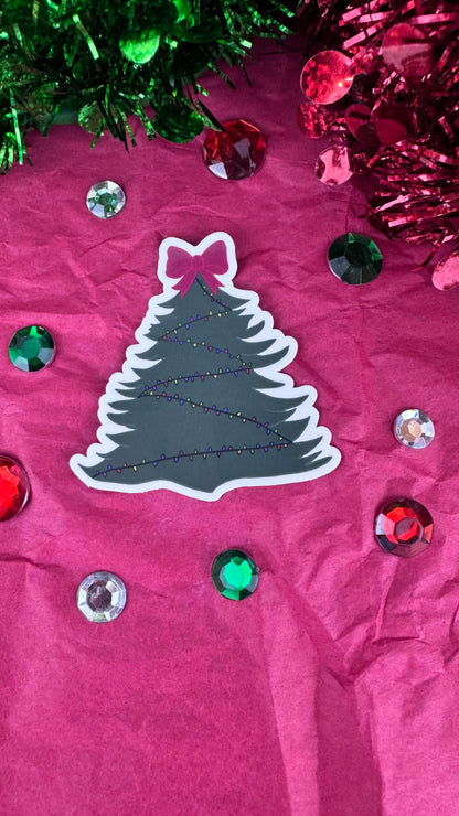 Hand Drawn Christmas Tree Sticker- Festive Holiday Planner or Phone Decor