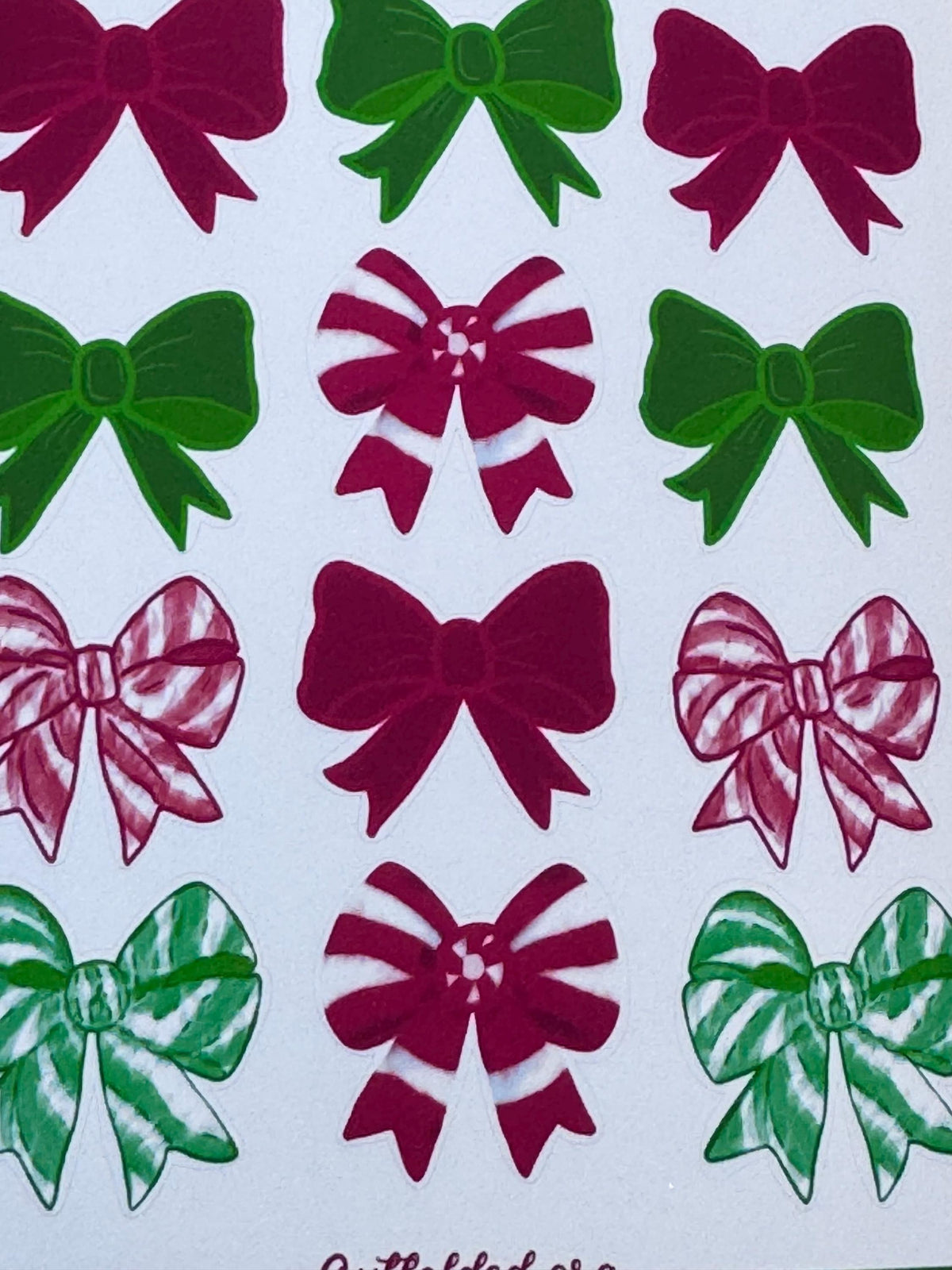 Pretty Bows Sticker Sheet | Christmas Planner Stickers